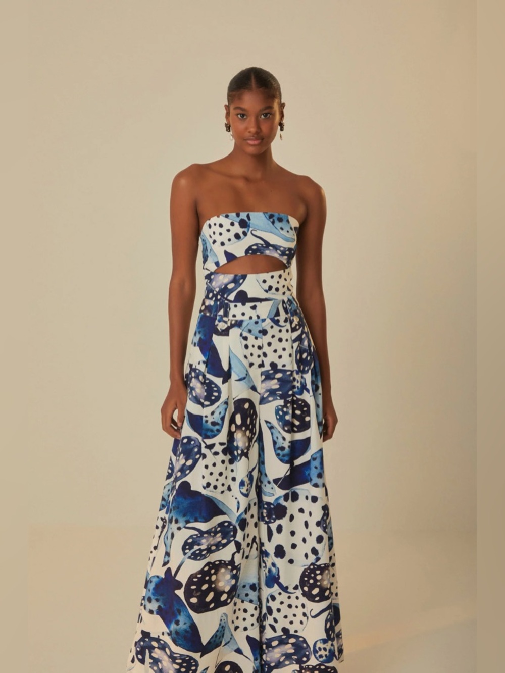 FARM Rio Mantas Strapless Maxi Jumpsuit Size S EUC
